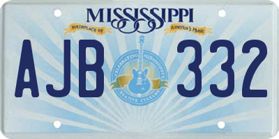 MS license plate AJB332