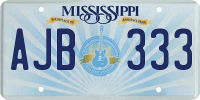 MS license plate AJB333
