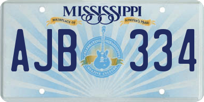 MS license plate AJB334