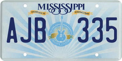 MS license plate AJB335