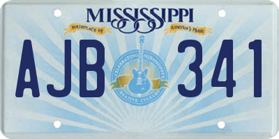 MS license plate AJB341
