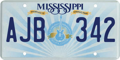 MS license plate AJB342