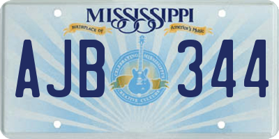 MS license plate AJB344