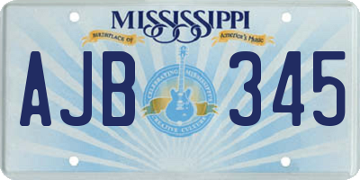 MS license plate AJB345