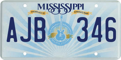 MS license plate AJB346