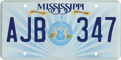 MS license plate AJB347