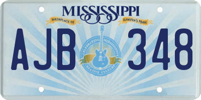 MS license plate AJB348