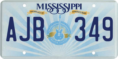 MS license plate AJB349