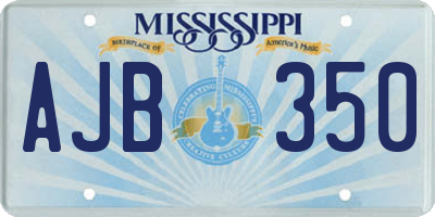 MS license plate AJB350