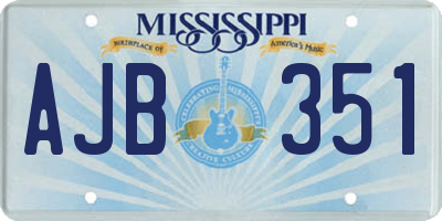 MS license plate AJB351