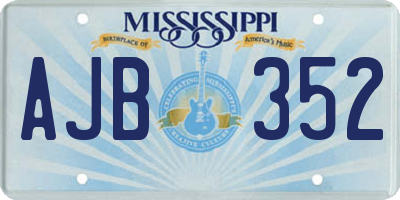 MS license plate AJB352