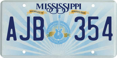MS license plate AJB354