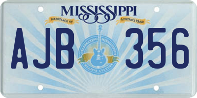 MS license plate AJB356
