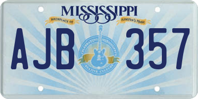MS license plate AJB357