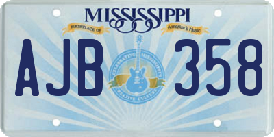 MS license plate AJB358