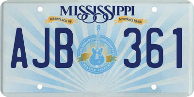 MS license plate AJB361