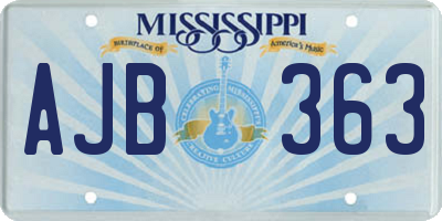 MS license plate AJB363
