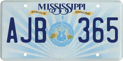 MS license plate AJB365