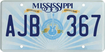 MS license plate AJB367
