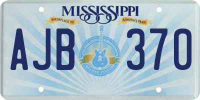 MS license plate AJB370