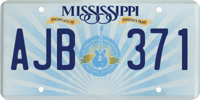 MS license plate AJB371