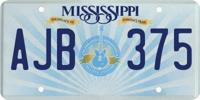 MS license plate AJB375