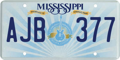 MS license plate AJB377