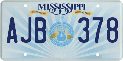 MS license plate AJB378