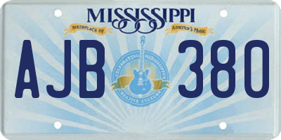 MS license plate AJB380