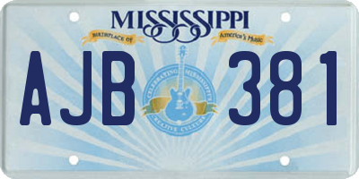MS license plate AJB381