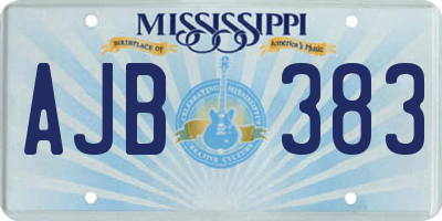 MS license plate AJB383