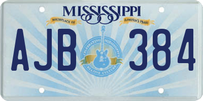 MS license plate AJB384