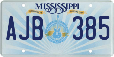 MS license plate AJB385