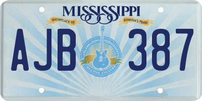 MS license plate AJB387
