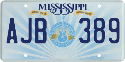 MS license plate AJB389