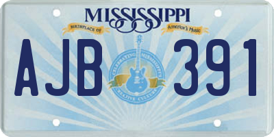 MS license plate AJB391