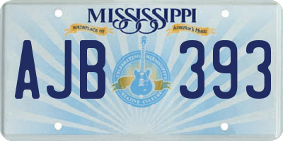MS license plate AJB393