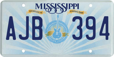 MS license plate AJB394