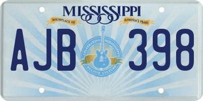 MS license plate AJB398