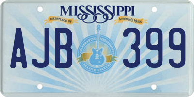 MS license plate AJB399