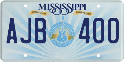 MS license plate AJB400