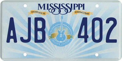 MS license plate AJB402