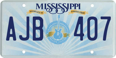 MS license plate AJB407