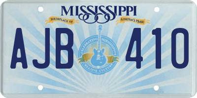 MS license plate AJB410