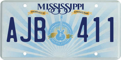 MS license plate AJB411