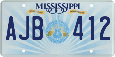 MS license plate AJB412