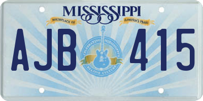 MS license plate AJB415