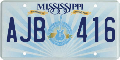 MS license plate AJB416