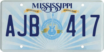 MS license plate AJB417