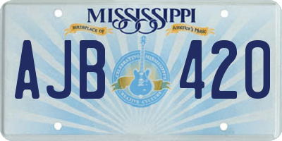 MS license plate AJB420